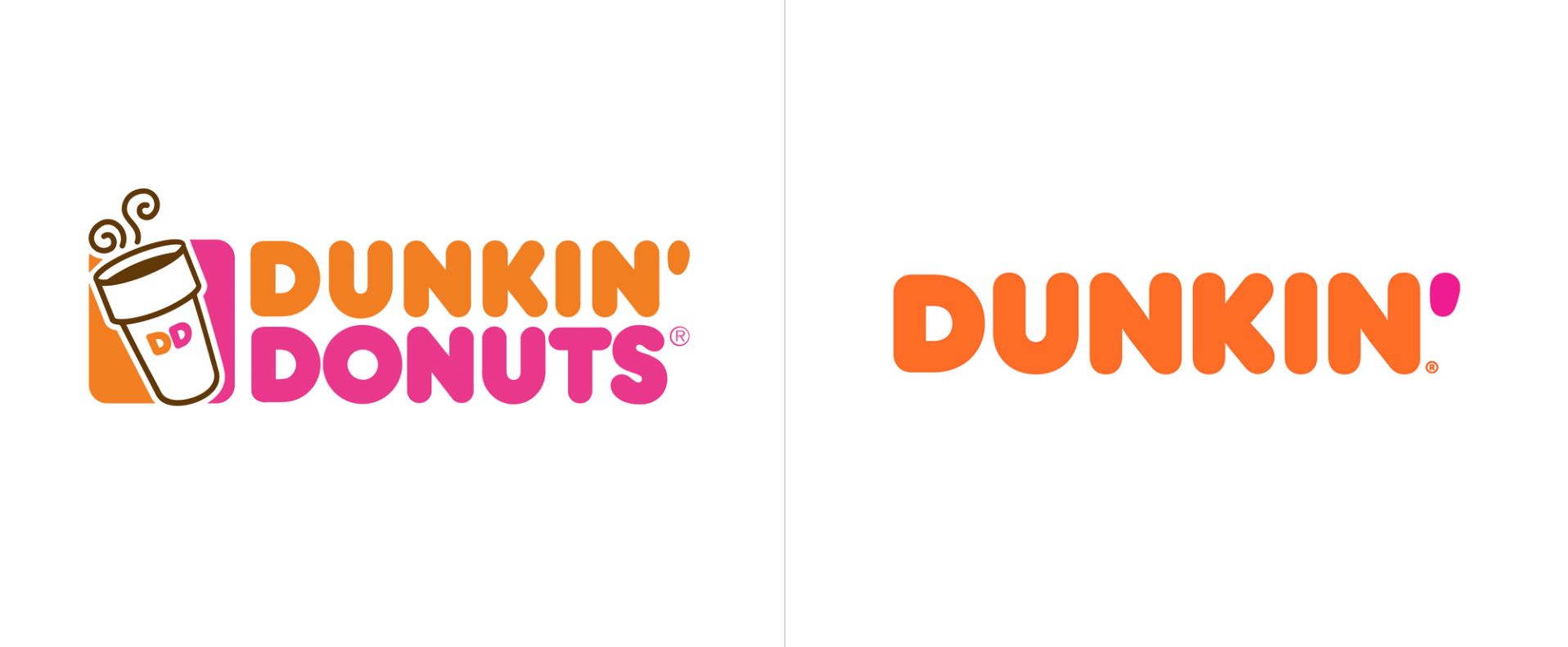 dunkin donuts old and new brand